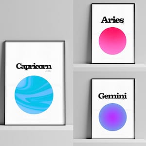 Impresión de descarga digital Zodiac Aura - Astrología, Horóscopo, Cartel