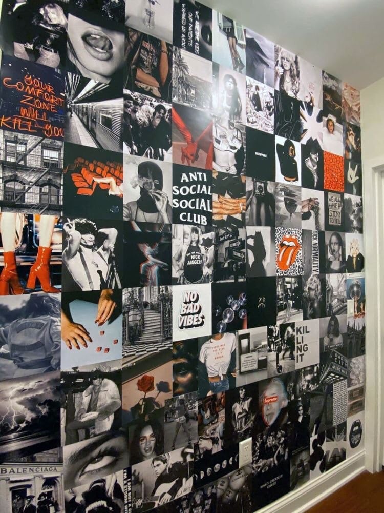 GRUNGE Wall Collage Kit- 50/85/125/165/200 PCS - Trendy, Dark, VSCO, Alternative, Red