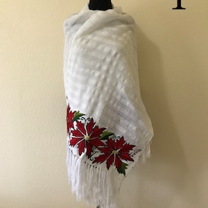 Light Threaded Mexican Shawl / Rebozo Mexican Deshilado