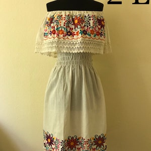 Mexican  embroidered floral dress