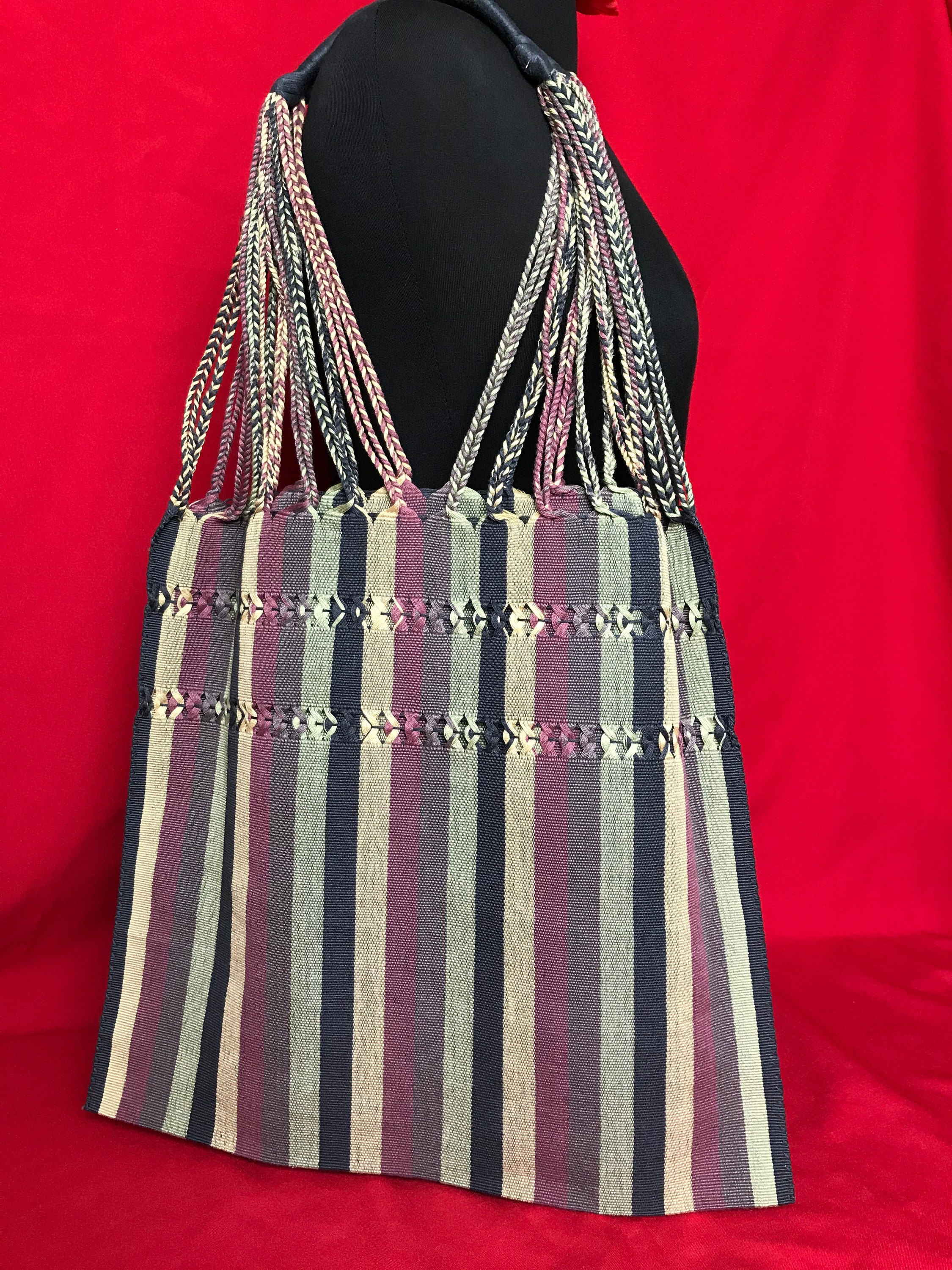 Striped Mexican Bag Handwoven Mexican Market Tote - Etsy UK