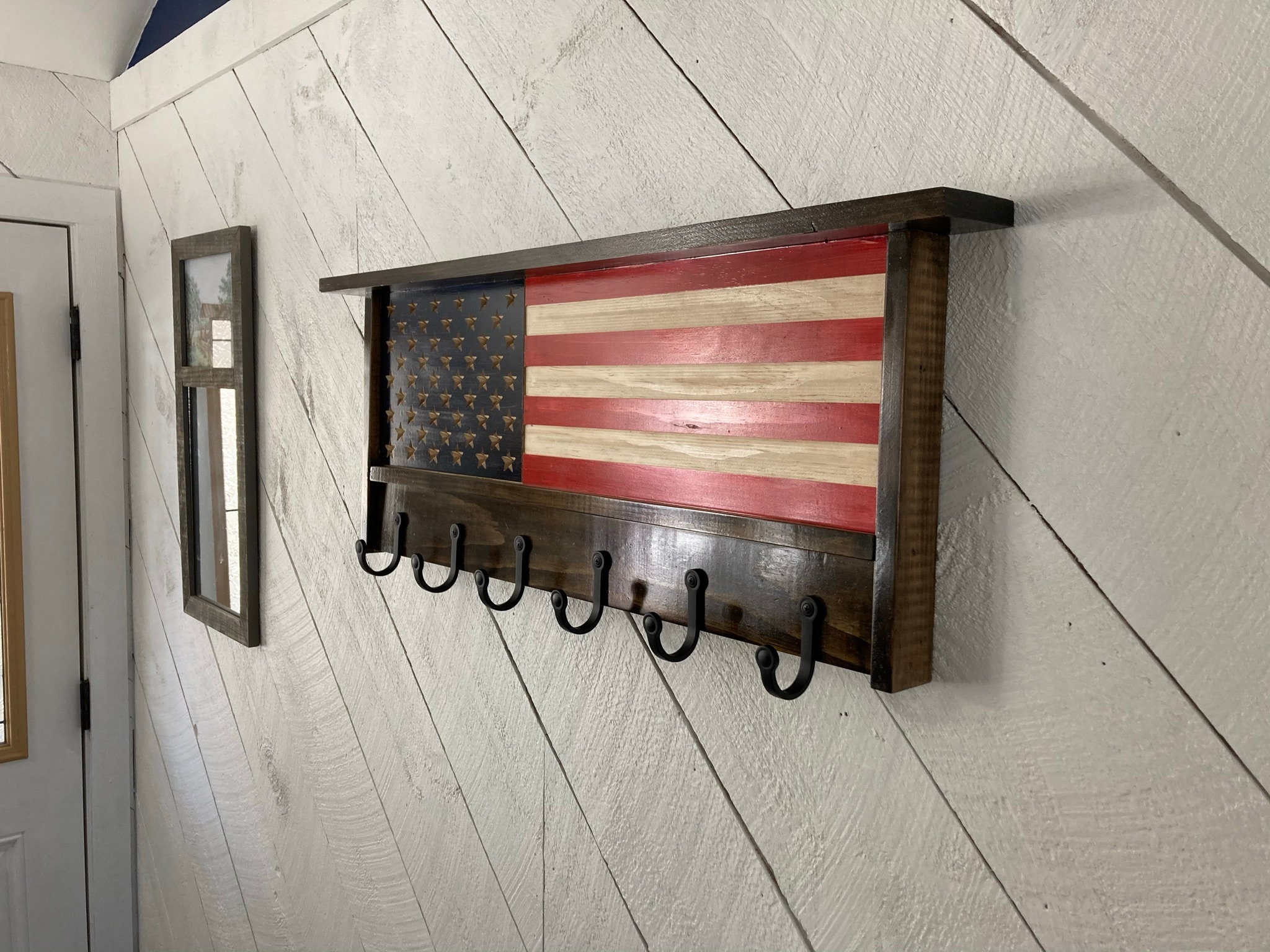 US Flag Coat Rack