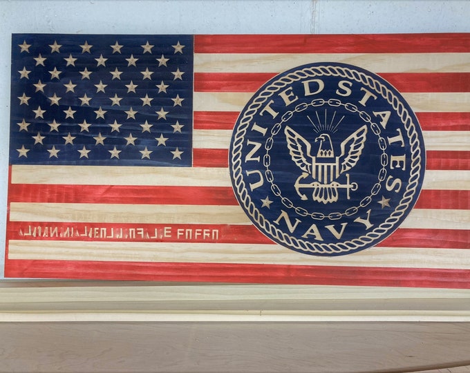 US Flag with Military Logo