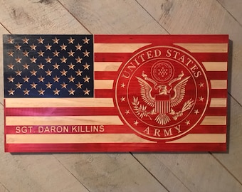 US Flag with Army Logo