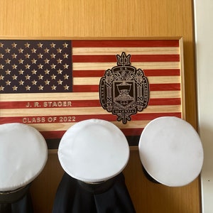 Flag and USNA Crest Coat and Cover Holder