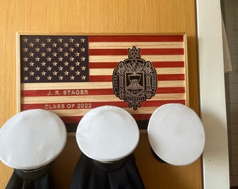 Flag and USNA Crest Coat and Cover Holder
