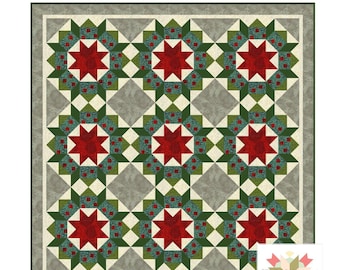 Holly Boughs FPP Quilt Pattern- Sewing Corals- Digital Download