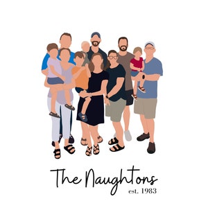 Custom family portrait | faceless family portrait | custom gift | Digital file only