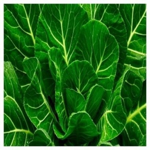 May include: Close-up of dark green collard greens with visible veins and a textured surface.