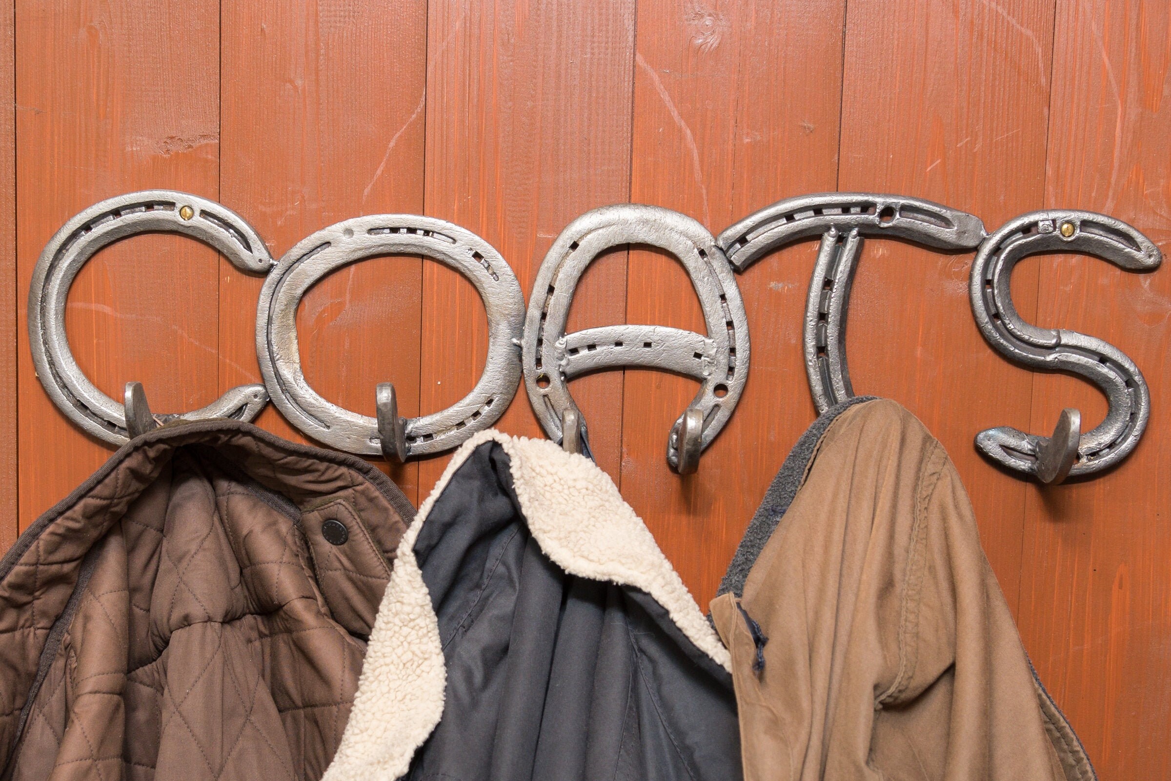 Coat Rack made from reclaimed horseshoes Etsy