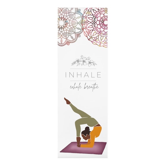 Inhale. Exhale. Breathe. Foam Yoga Mat Gifts for Her Yoga Accessories Yoga  Lovers Gift white 