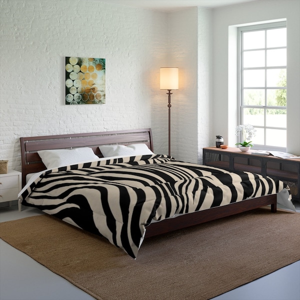 Zebra Inspired - Animal Print -  Comforter - Bedroom Decor - Home Decor (Several Sizes)