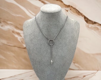 Spike Y Necklace: Stainless Steel Gothic Punk Jewelry