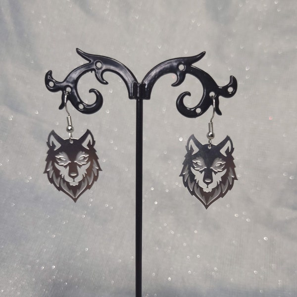 Wolf Earrings, Animal Earrings, Wolf Spirit, Wolf Jewelry, Gothic Earrings, Animal Spirit, Stainless Steel