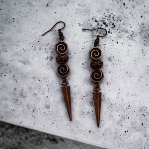 Viking Earrings, Viking Jewelry, Valkyrie, Shieldmaiden, Vikings, Spiral, Celtic Earrings