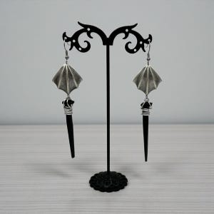 Coffin Nail Dangle Earrings: Gothic Vampire Jewelry image 3