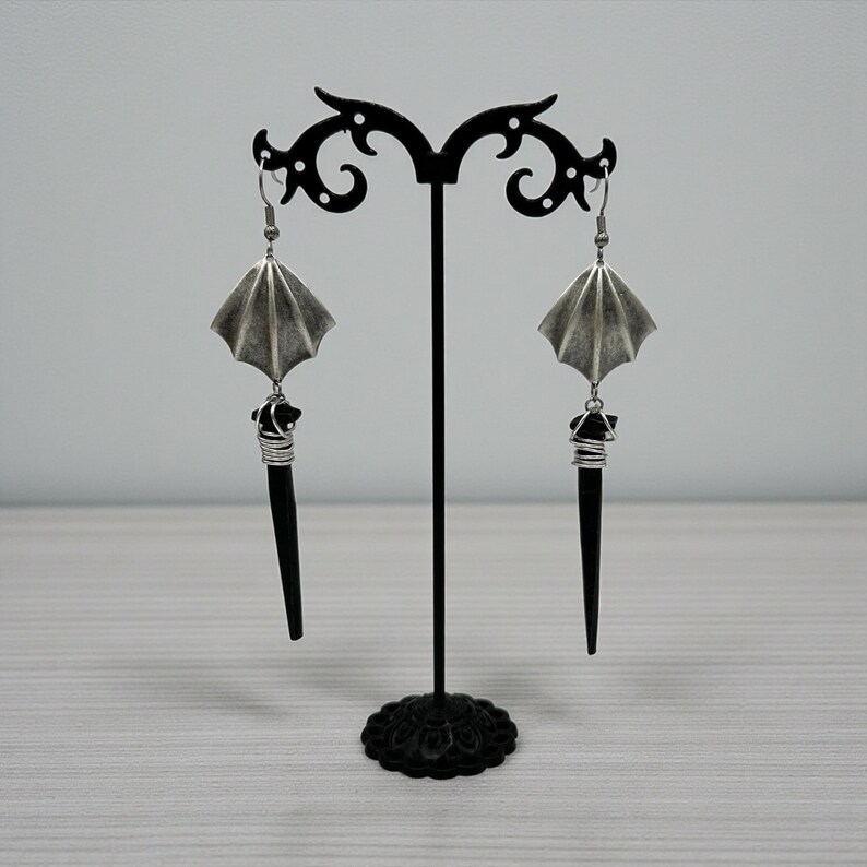 Coffin Nail Dangle Earrings: Gothic Vampire Jewelry image 3