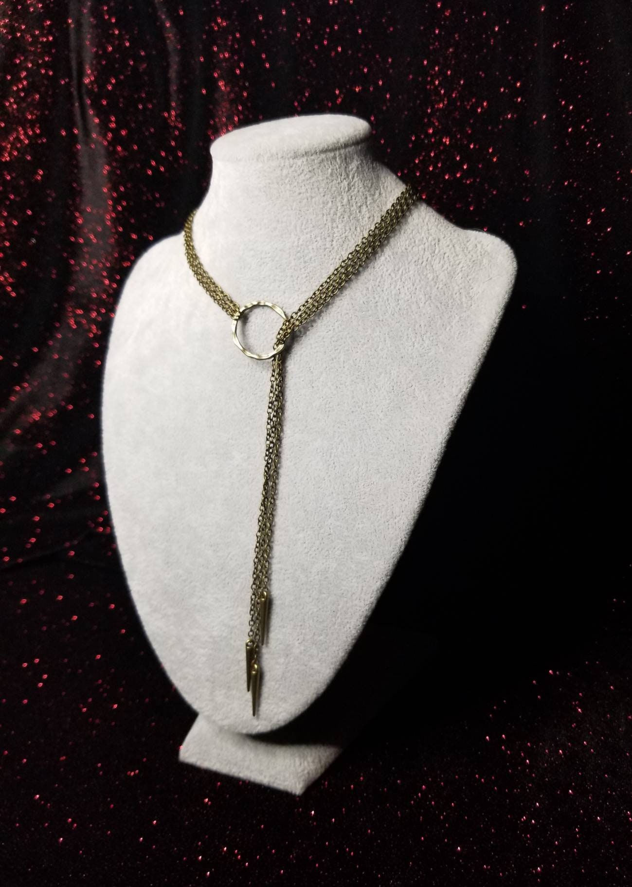 Simple Gothic Necklace Gothic Jewelry Bronze Necklace Spike Etsy