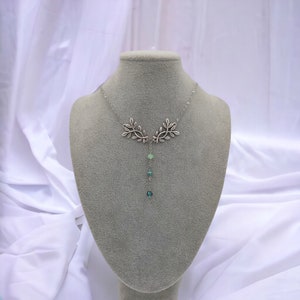 Green Ombré Glass Bead Necklace: Nature Inspired Leaf Jewelry