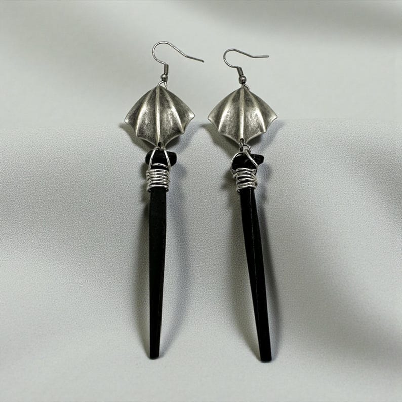 Coffin Nail Dangle Earrings: Gothic Vampire Jewelry image 5