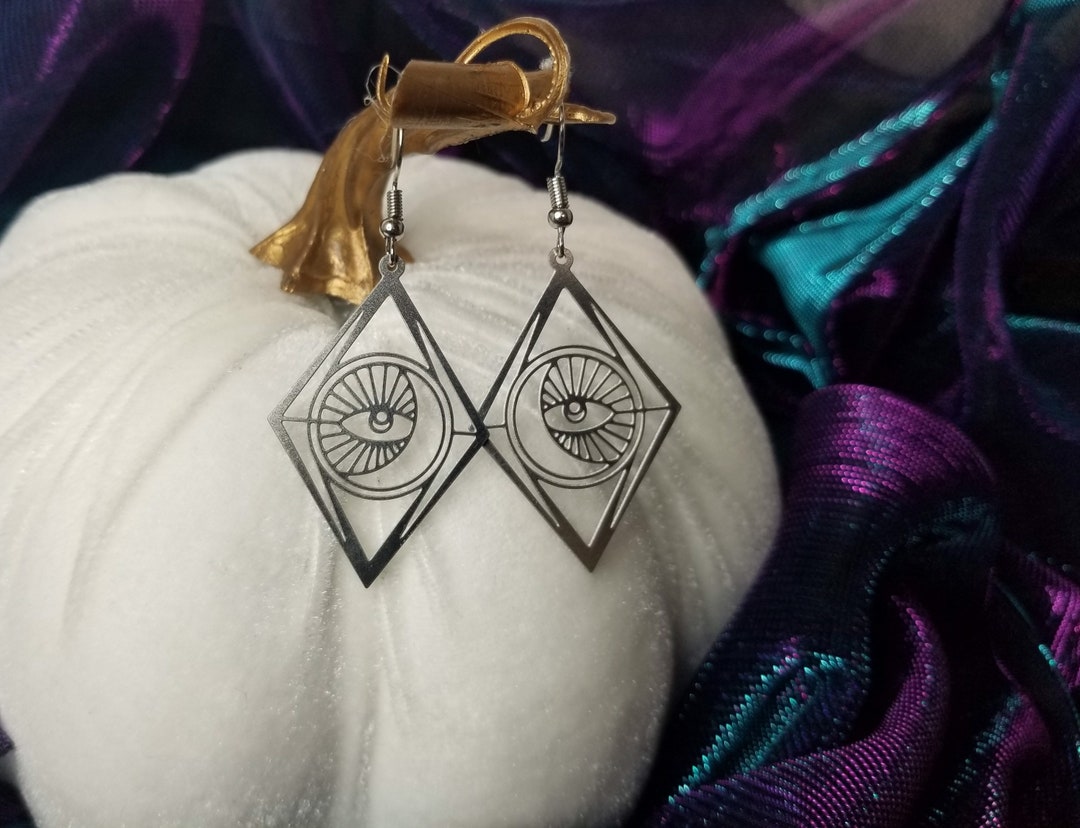 All Seeing Eye Earrings: Stainless Steel Witchy Gothic Jewelry