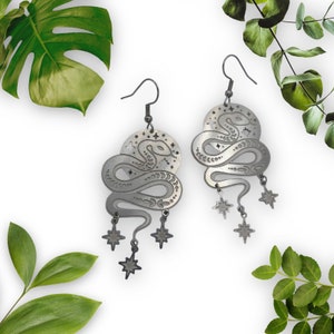 Snake Earrings, Witchy Earrings, Stainless Steel Earrings, Gothic Earrings, Gothic Jewelry