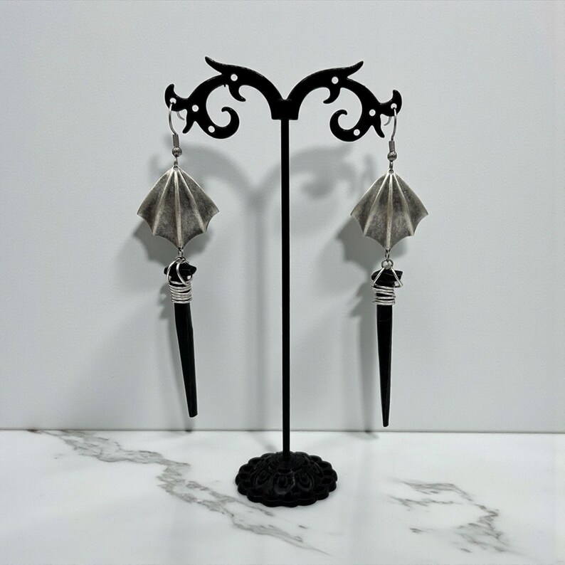 Coffin Nail Dangle Earrings: Gothic Vampire Jewelry image 7