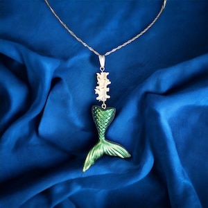 Mermaid Necklace, Gothic Mermaid, Mermaid Tail, Mermaid Skeleton, Bone Jewelry, Oddities, Macabre, Dead Mermaid, Fantasy Jewelry