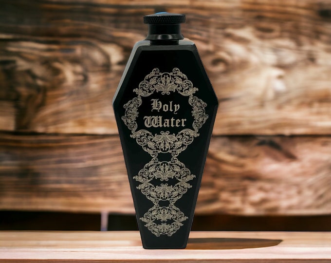 Coffin Flask: Gothic Stainless Steel Hip Flask, Holy Water