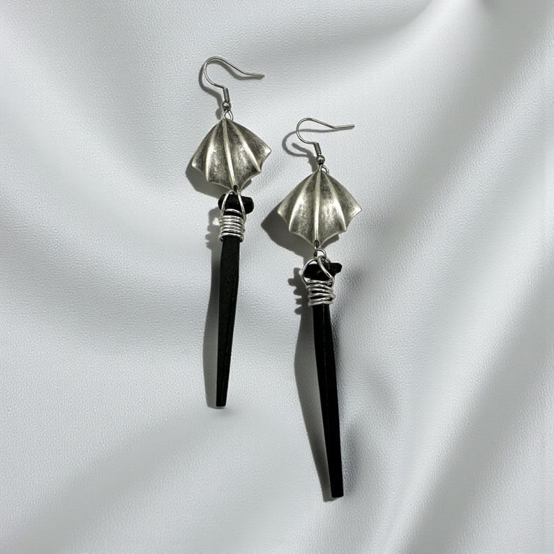 Coffin Nail Dangle Earrings: Gothic Vampire Jewelry image 6