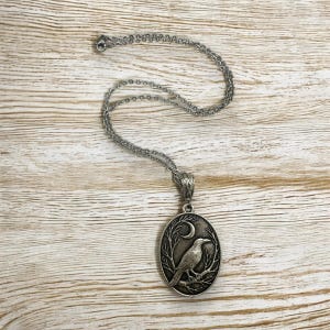Raven Necklace, Crow, Gothic Pendant, Gothic Jewelry, Gothic Necklace, Pagan Necklace