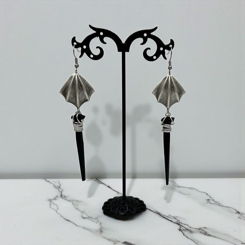 Coffin Nail Dangle Earrings: Gothic Vampire Jewelry image 13