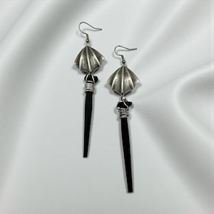 Coffin Nail Dangle Earrings: Gothic Vampire Jewelry image 1