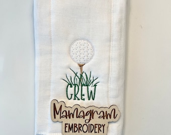Monogrammed Golf Burp Cloth