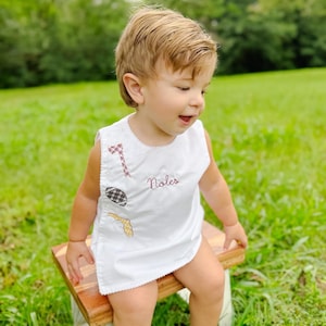 Gingham College Football - Two Piece Diaper Set