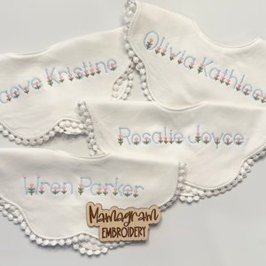 Monogrammed Scalloped Bib