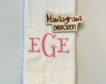 Monogrammed Bathroom Hand Towel