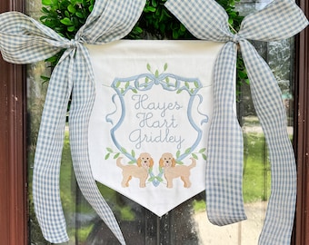 Custom Corners Welcome Baby Banner - DOGS