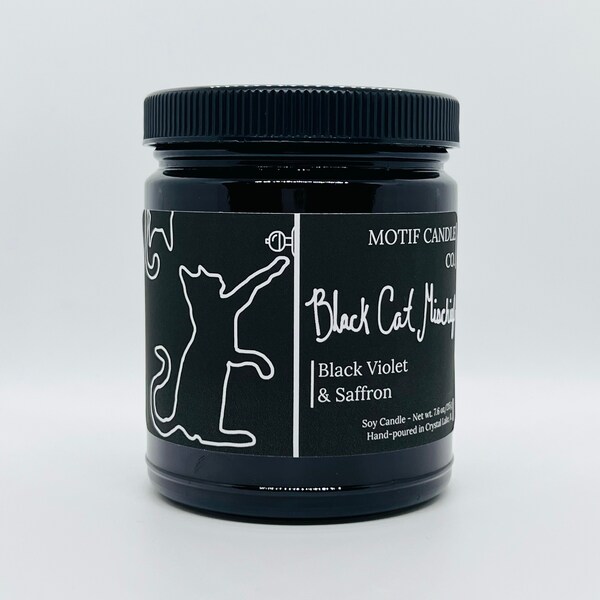 Black Cat Mischief | Soy Candle | Cat Lover Gifts and Decor