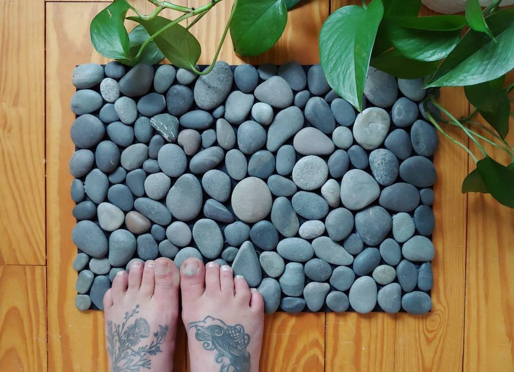 Beach Stone Mat for Grounding and Acupressure Foot Massage Etsy
