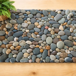 Esterilla de piedra natural para masaje de pies – Acupresión y reflexología 24x16 – Hecha a mano – Conexión a tierra – Alivio de la fascitis plantar