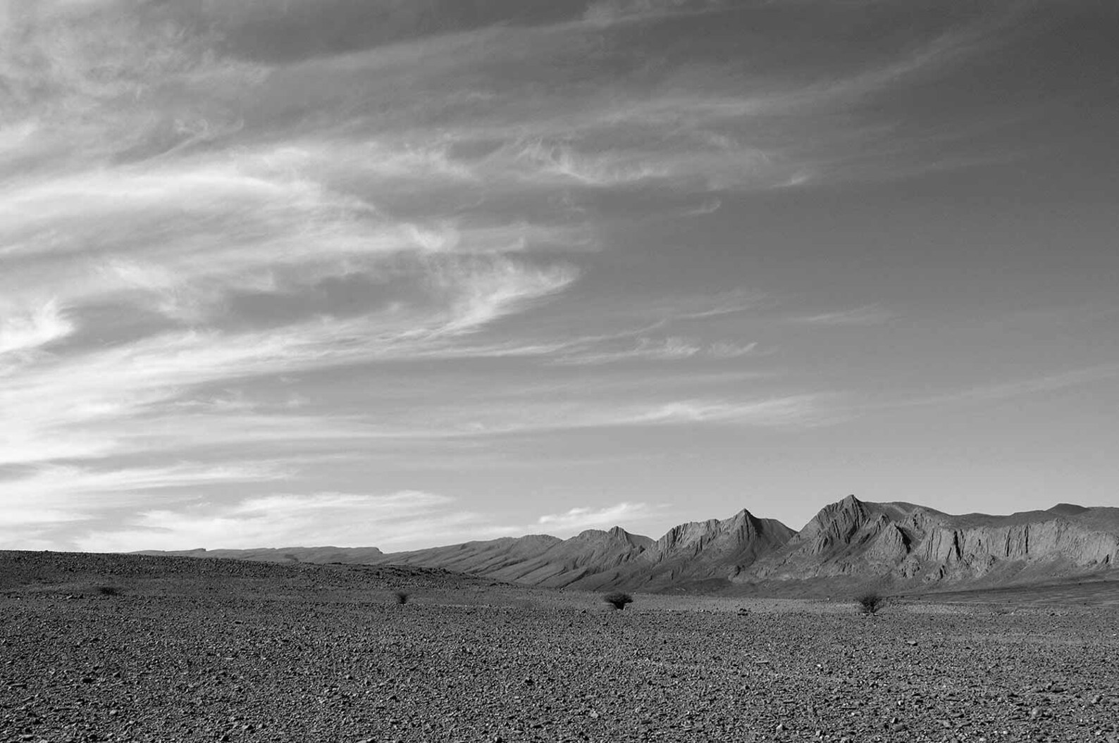 Black & white photo print of desert landscape of mountain Etsy