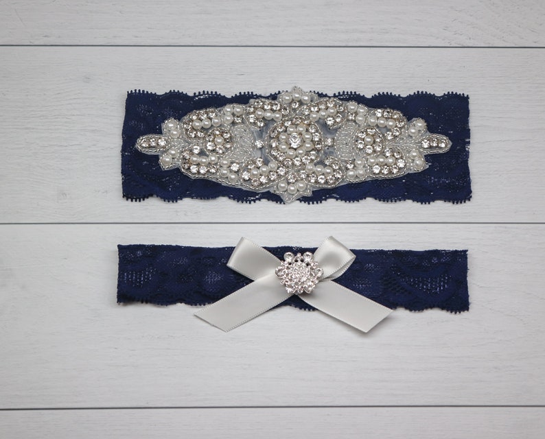 Bridal Garter Navy Wedding Garter Garters for wedding Wedding Garter Blush Wedding Garter Belt Wedding Garter Wedding Garters