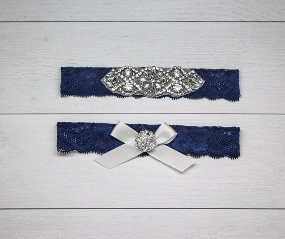 Yamer 2019 Blue Wedding Lace Garter with Pearls Rhinestones Leg Garter for Bride Yamer 2019 Blue Wedding Lace Garter with Pearls Rhinestones Leg Garter for Bride