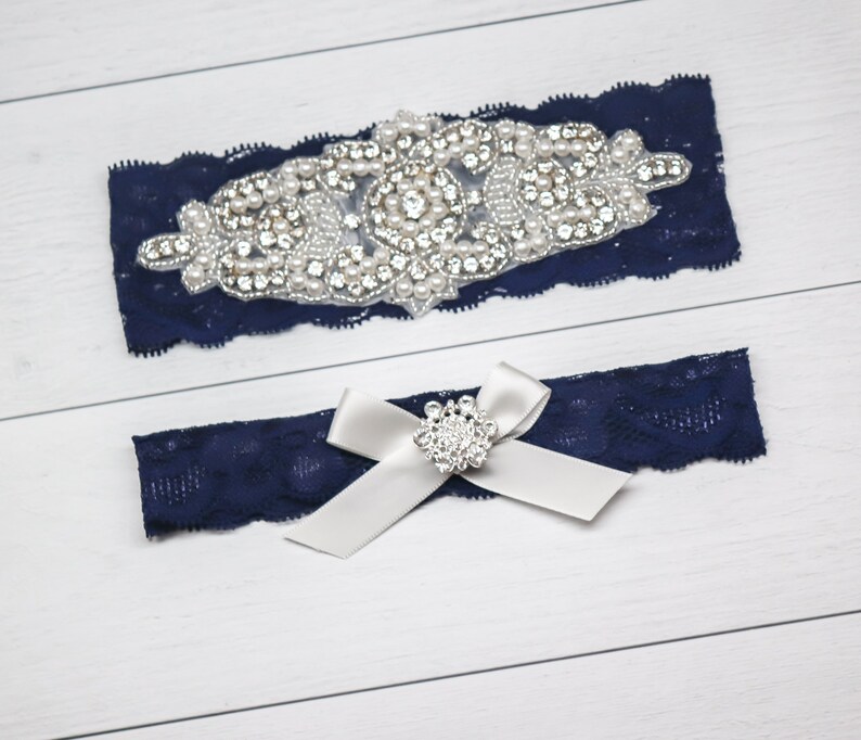 Bridal Garter Navy Wedding Garter Garters for wedding Wedding Garter Blush Wedding Garter Belt Wedding Garter Wedding Garters