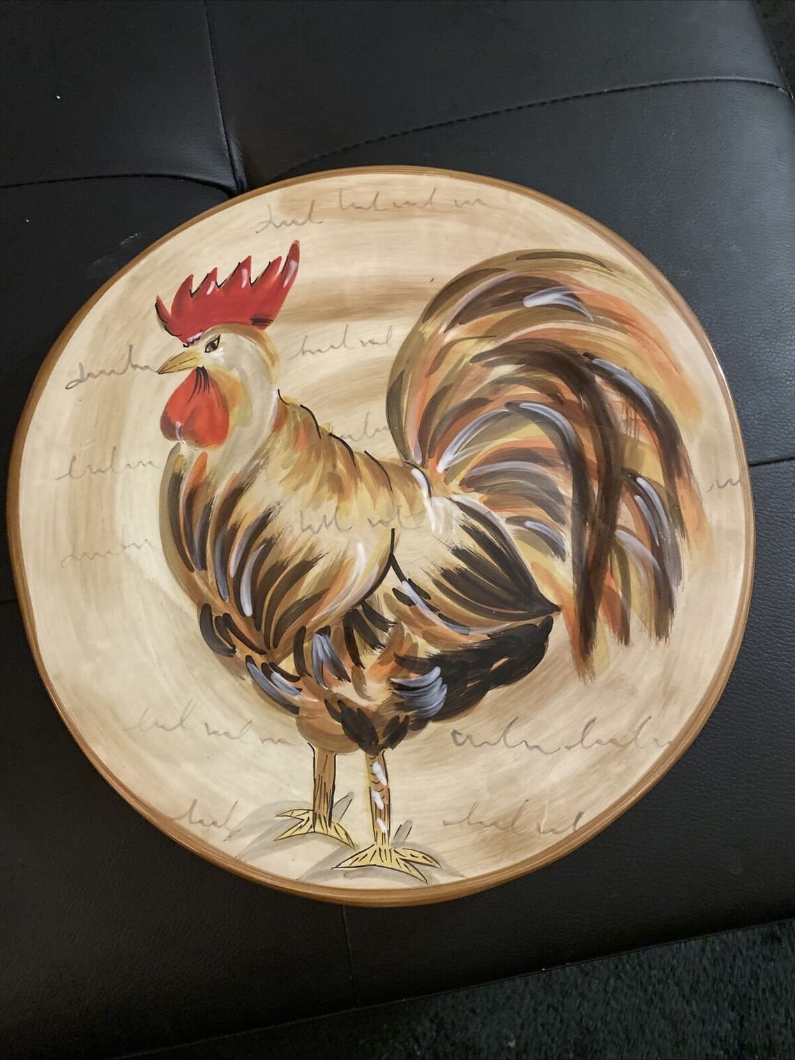 Tabletops gallery hand painted stoneware romalo rooster Etsy