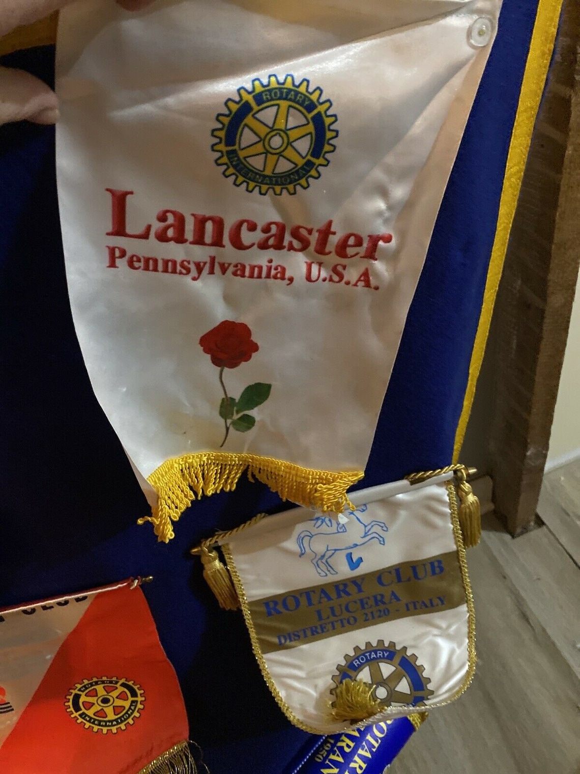 Huge Lot Of 39 Rotary Club Flags/ Banner On Felt Great Etsy