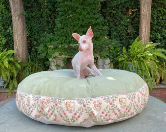 Light Green Faux Suede Dog Bed sizes available