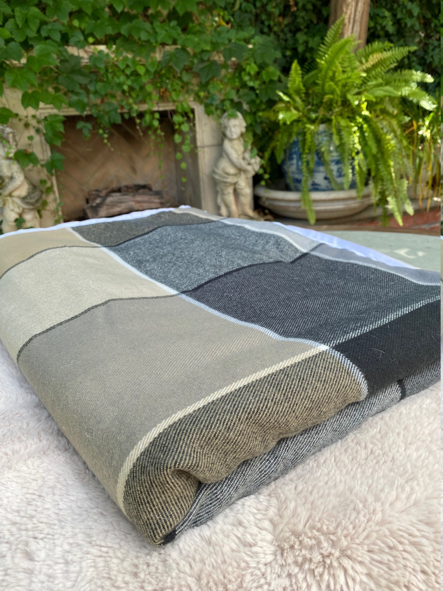 Dog Anxiety Blanket With Grey and Camel Flannel Plaid Duvet Etsy UK