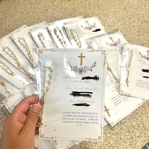 Cadeau de baptême, cartes de cadeau de baptême, cartes de baptême avec chapelets, cartes de chapelet, cadeaux de chapelet, souvenirs de baptême